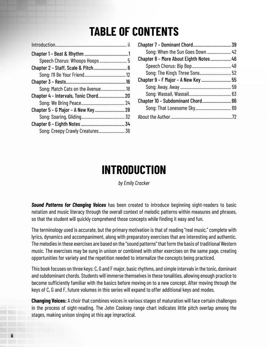 Hal Leonard Sound Patterns For Changing Voices - Student Edition Manuscript 4 Hal Leonard Sound Patterns For Changing Voices - Student Edition Manuscript
