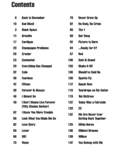 Crescendo Music Taylor Swift Guitar Chord Songbook 3rd Edition Manuscript