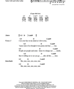 Crescendo Music Taylor Swift Guitar Chord Songbook 3rd Edition Manuscript