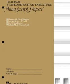 Hal Leonard Guitar Tablature Manuscript Paper Standard