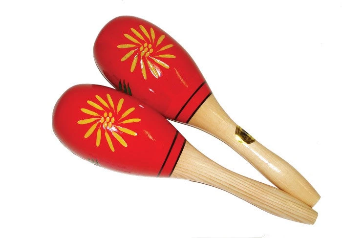 Crescendo Music Pair Of Wooden Maracas Red 3 Crescendo Music Pair Of Wooden Maracas Red