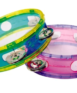 Crescendo Music CPK Transparent Plastic 6" Tambourine With 5 Pairs Of Jingles (2 Colours)