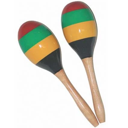 Crescendo Music Percussion Wooden Maracas With Coloured Stripes 3 Crescendo Music Percussion Wooden Maracas With Coloured Stripes