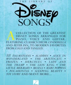 Crescendo Music Manuscript The Library Of Disney Songs Piano, Vocal & Guitar