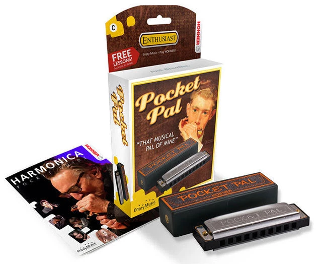 Hohner Enthusiast Series Pocket Pal Harmonica In The Key Of C Folk & Native 3 Hohner Enthusiast Series Pocket Pal Harmonica In The Key Of C Folk & Native