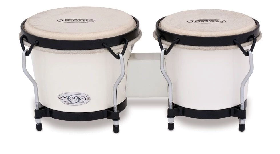 Crescendo Music Percussion Toca 6 & 7" Synergy Series Synthetic Bongos In White 3 Crescendo Music Percussion Toca 6 & 7" Synergy Series Synthetic Bongos In White