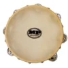 Crescendo Music Percussion 08 Inch Tambourine With 7 Pairs Of Jingles. Wood Rim With Calf Skin, Non-tunable
