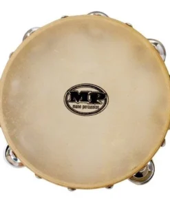 Crescendo Music Percussion 08 Inch Tambourine With 7 Pairs Of Jingles. Wood Rim With Calf Skin, Non-tunable