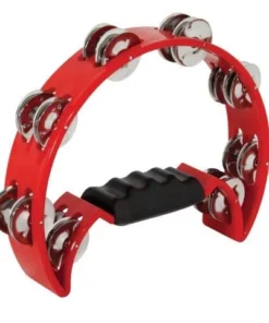 Crescendo Music Half Moon Tambourine With 16 Pairs Of Jingles (3 Colours) Percussion