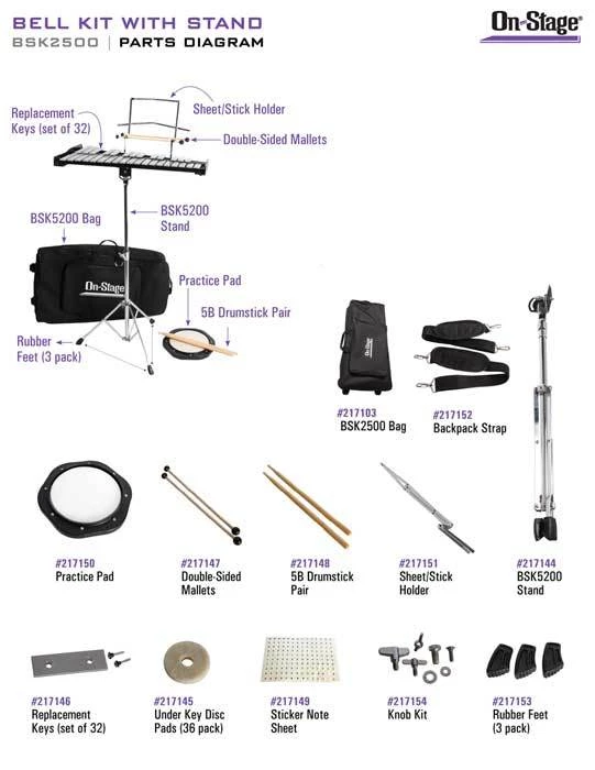 Crescendo Music Percussion On Stage Glockenspiel Kit With Stand In Bag 5 Crescendo Music Percussion On Stage Glockenspiel Kit With Stand In Bag