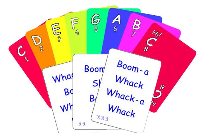 Percussion Boomwhackers "Whack-a Boom!" Colour Card Games 4 Percussion Boomwhackers "Whack-a Boom!" Colour Card Games