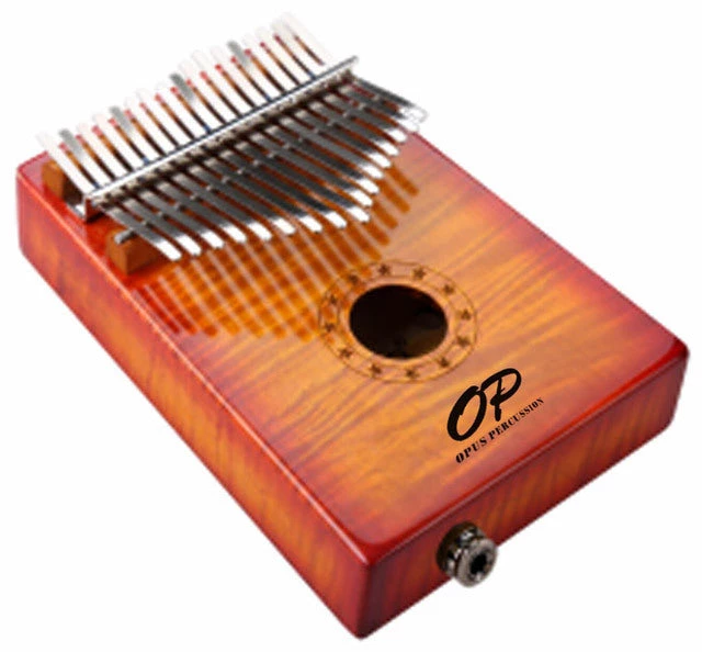 Opus Percussion 17-Key Curly Maple Kalimba With Pickup In Sunburst Gloss 3 Opus Percussion 17-Key Curly Maple Kalimba With Pickup In Sunburst Gloss