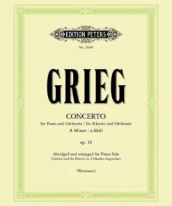 Hal Leonard GRIEG Concerto In A Minor Op. 16 Manuscript