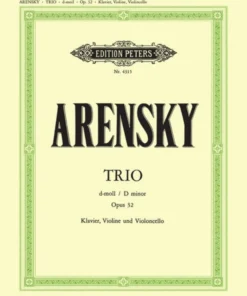 Hal Leonard Manuscript ARENSKY Piano Trio In D Minor Op. 32
