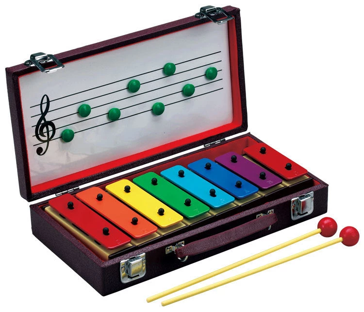 Opus Percussion 8-Note Resonator Bell Set In Wooden Case With Beaters & Magnetic Music Board 3 Opus Percussion 8-Note Resonator Bell Set In Wooden Case With Beaters & Magnetic Music Board