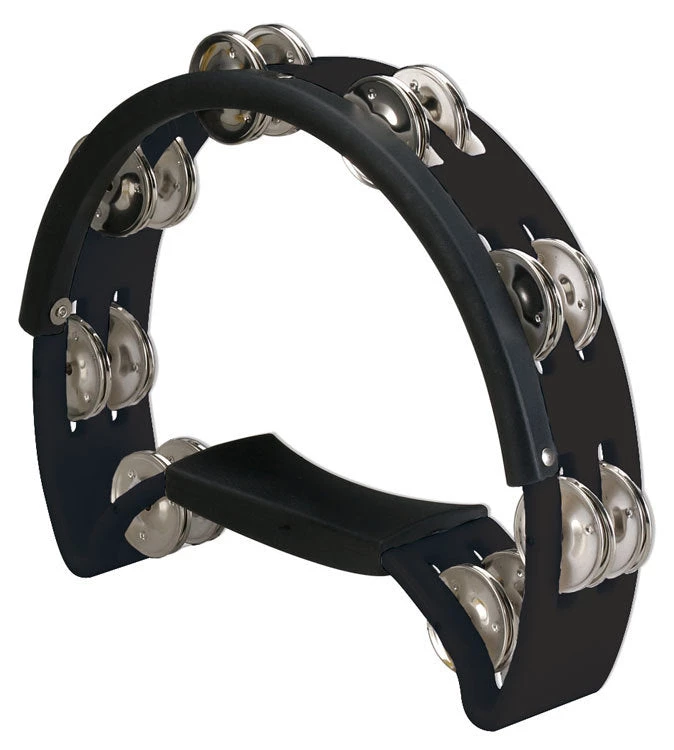 Opus Percussion Power Tambourine With Double-Row Jingles & Striking Edge In Black 3 Opus Percussion Power Tambourine With Double-Row Jingles & Striking Edge In Black