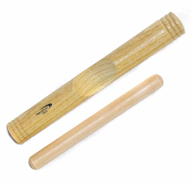 Percussion Plus Wooden Clave Block With Wooden Beater 3 Percussion Plus Wooden Clave Block With Wooden Beater