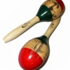 Percussion Plus Wooden Maracas In 3-Tone & Patterned Finish