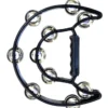 Percussion Plus Half Moon Tambourine With 10-Double Rows Of Jingles In Black 1 Percussion Plus Half Moon Tambourine With 10-Double Rows Of Jingles In Black