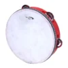Percussion Plus 8" Wooden Tambourine With Head & 5-Single Rows Of Jingles