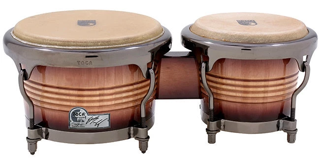 Toca Signature Series 7 & 9" Eric Velez Wooden Bongos In Sunburst 3 Toca Signature Series 7 & 9" Eric Velez Wooden Bongos In Sunburst